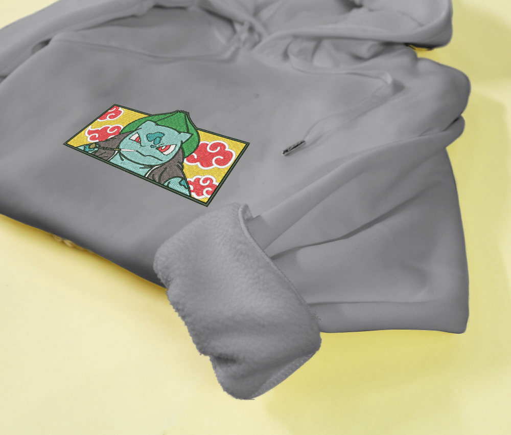 Bulbasaur Embroidered Hoodie: Anime Sweatshirt for Unique Gifts