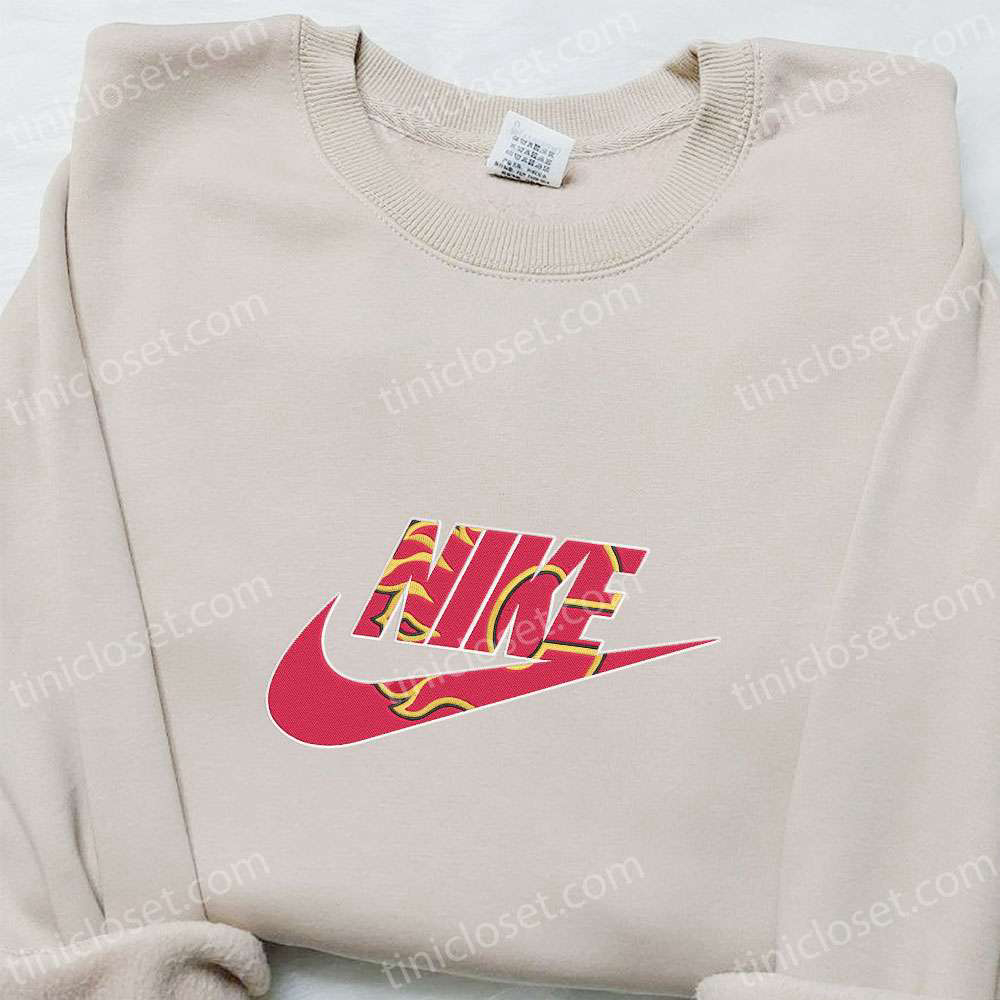 Calgary Flames x Nike Embroidered Shirt & Hoodie: NHL Sports Inspired T-Shirt Nike Official Merch