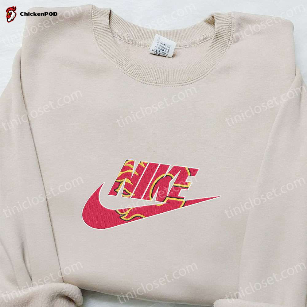 Calgary Flames x Nike Embroidered Shirt & Hoodie: NHL Sports Inspired T-Shirt Nike Official Merch