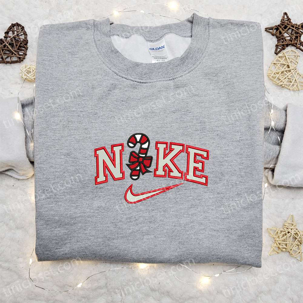 Candy Cane x Nike Embroidered Shirt & Christmas Hoodie: Perfect Family Gifts