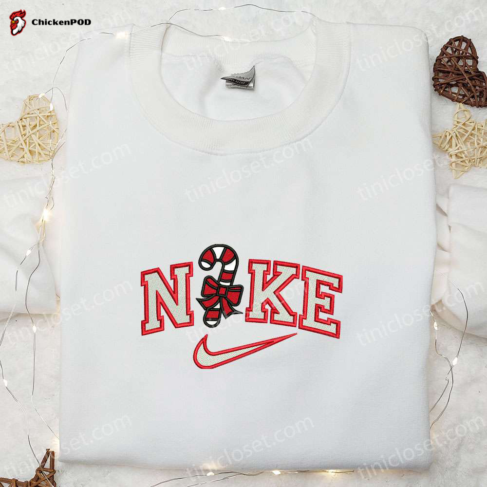 Candy Cane x Nike Embroidered Shirt & Christmas Hoodie: Perfect Family Gifts