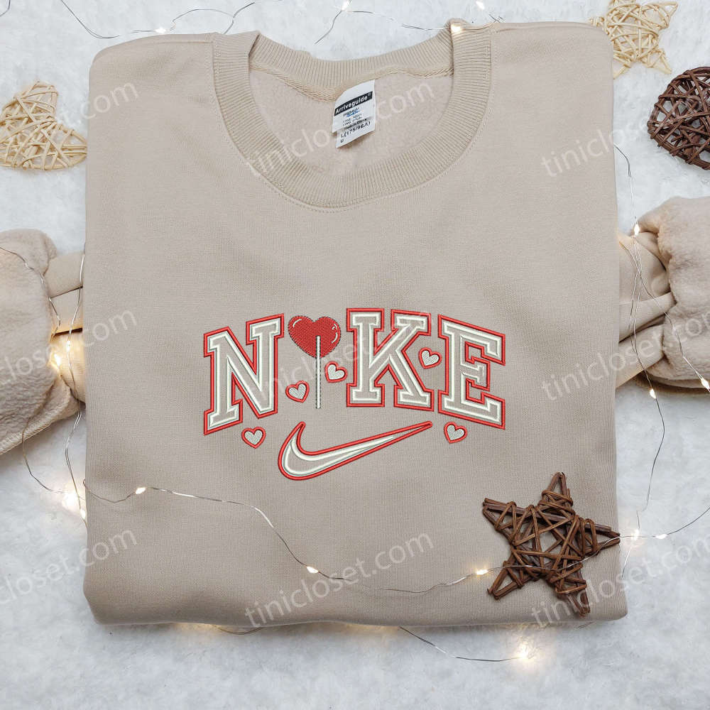 Candy Love x Nike Embroidered Shirt – Valentine s Day Collection Trendy Nike Shirt