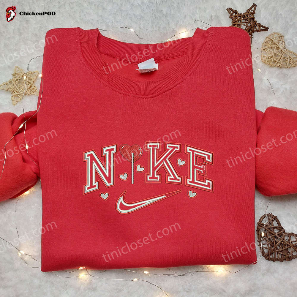 Candy Love x Nike Embroidered Shirt – Valentine s Day Collection Trendy Nike Shirt