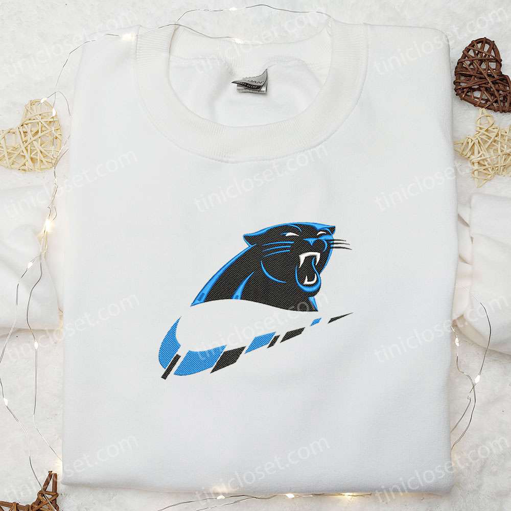 Carolina Panthers x Nike Swoosh Embroidered Shirt & NFL Sports Hoodie – Perfect Gift Idea!