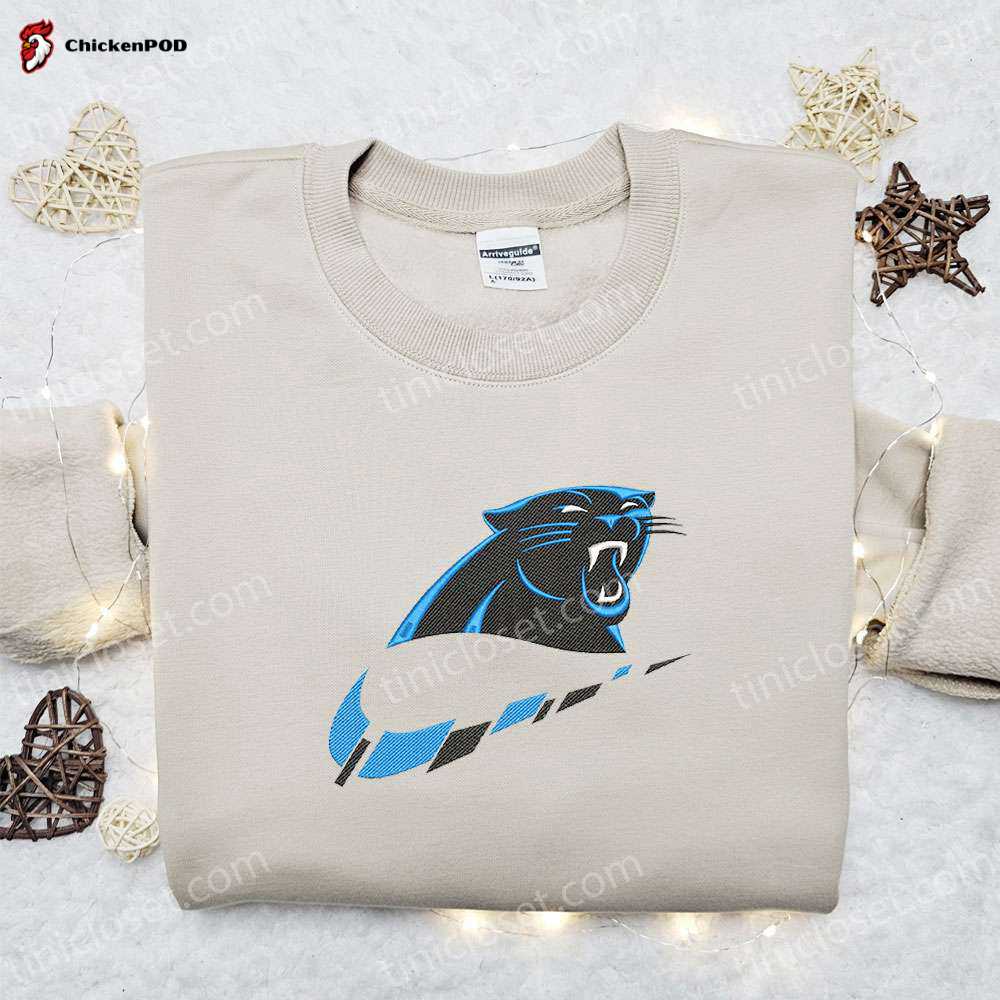 Carolina Panthers x Nike Swoosh Embroidered Shirt & NFL Sports Hoodie – Perfect Gift Idea!