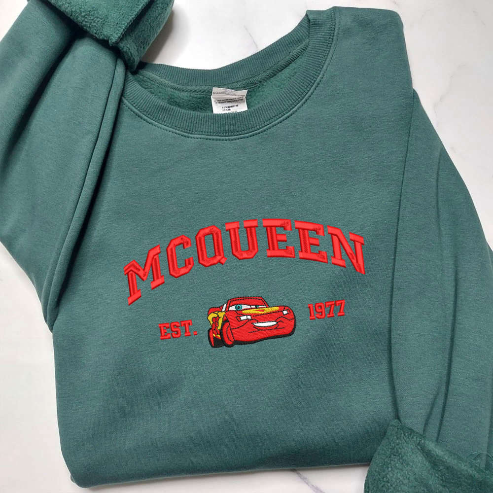 Cars Mcqueen & Sally Embroidered Sweatshirt – Trending Cartoon Couple Christmas Crewneck