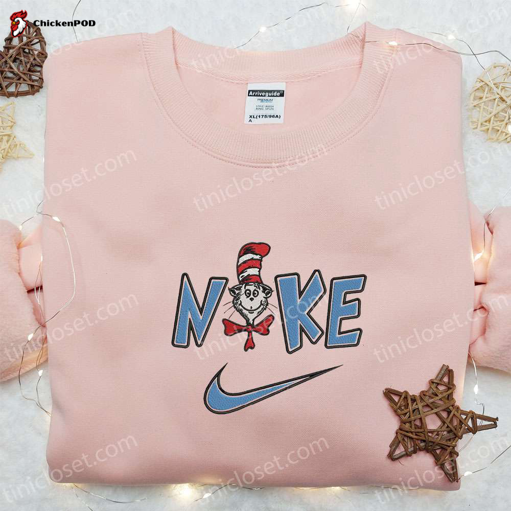 Cat In The Hat x Nike Embroidered Shirt & Hoodie: Dr Seuss Cartoon Best Gift Idea