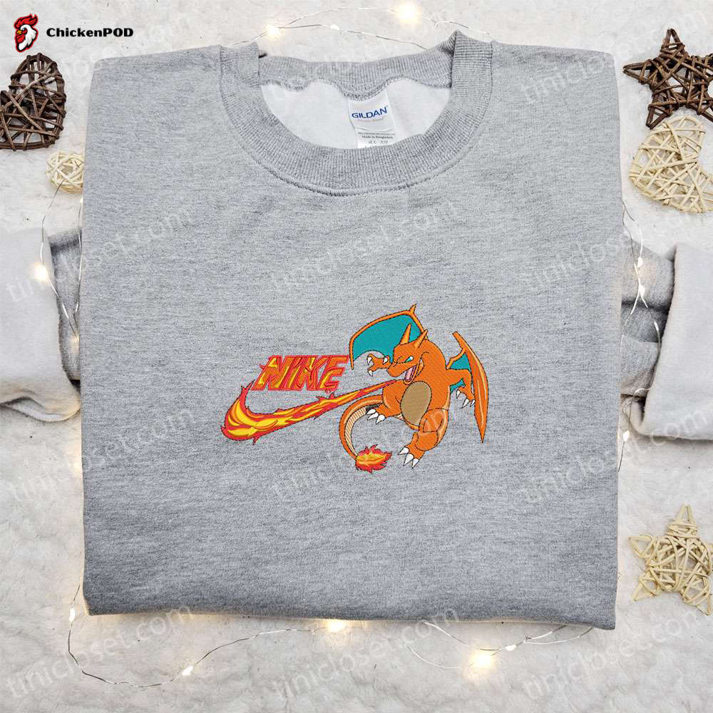 Charizard x Nike Anime Embroidered Hoodie & Pokemon Shirt: Best Family Gift Ideas