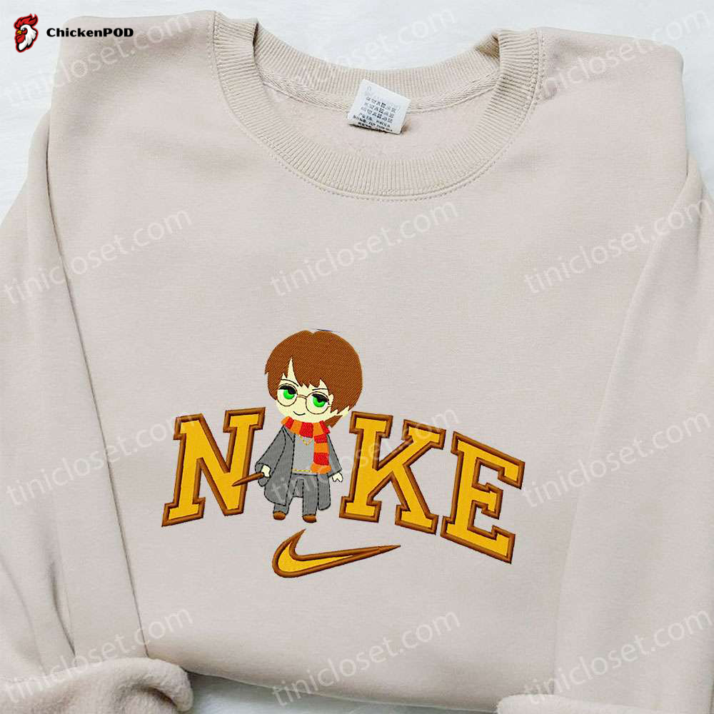 Chibi Harry Potter x Nike Movie Embroidered Tshirt – Best Nike Inspired Shirt for Birthday Gift