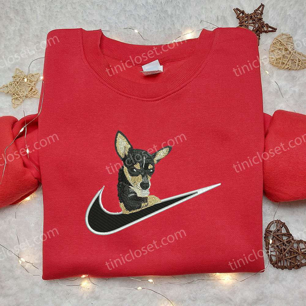 Chihuahua x Nike Swoosh Embroidered Shirt – Animal & Custom Nike Embroidery