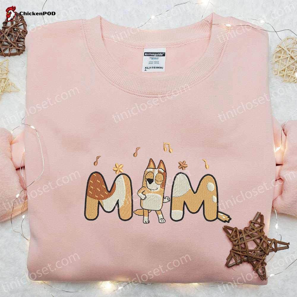 Chilli Bluey Bingo Mom Life Embroidered Shirt & Cartoon Hoodie: Best Mother s Day Gift