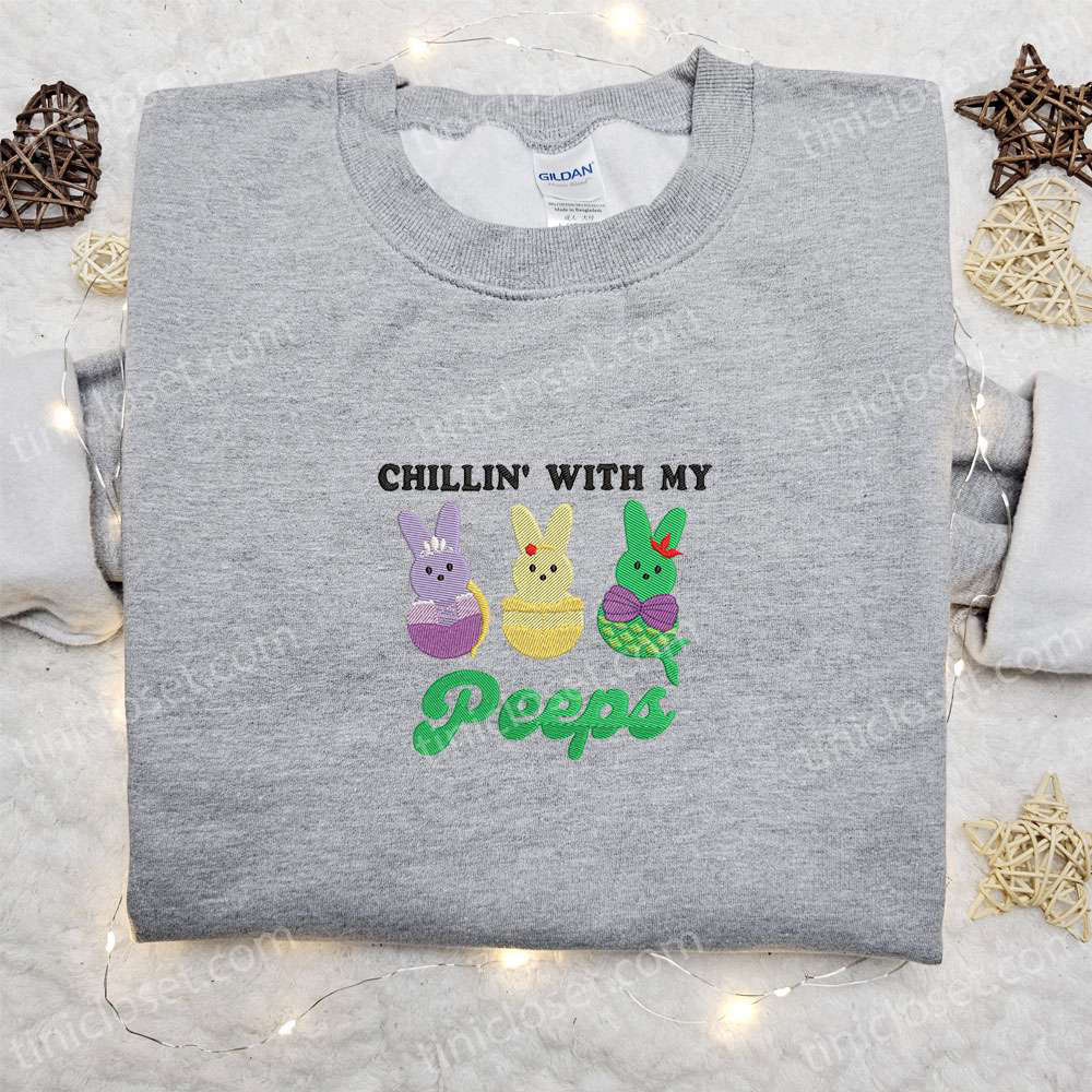 Chillin’ With My Peeps: Disney Princesses Embroidered Shirt & Hoodie – Perfect Thanksgiving Day Gift Ideas