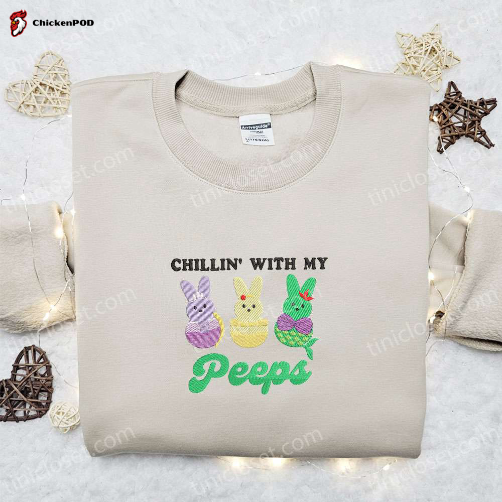 Chillin’ With My Peeps: Disney Princesses Embroidered Shirt & Hoodie – Perfect Thanksgiving Day Gift Ideas