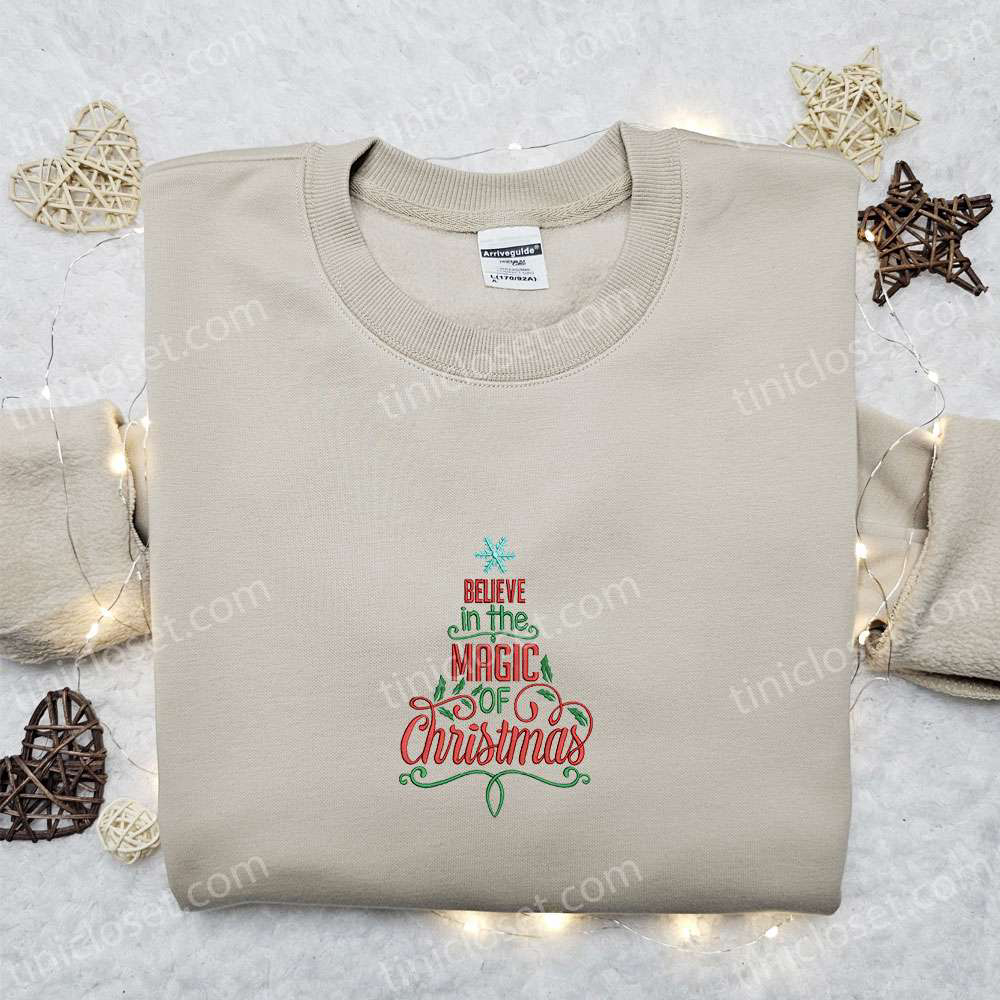 Christmas Tree Sweatshirt & T-shirt: Best Embroidered Gift Ideas for Family