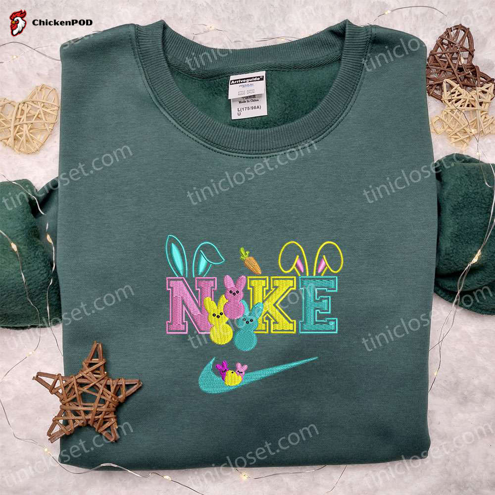 Colorful Cute Bunny x Nike Swoosh Shirt & Hoodie: Best Family Gifts Nike Inspired Embroidery