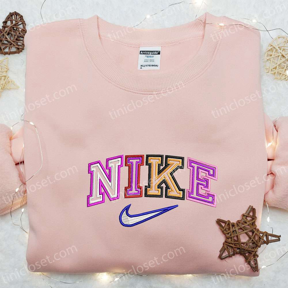 Vibrant Nike Logo Embroidered Shirt & Hoodie: Perfect Family Gifts