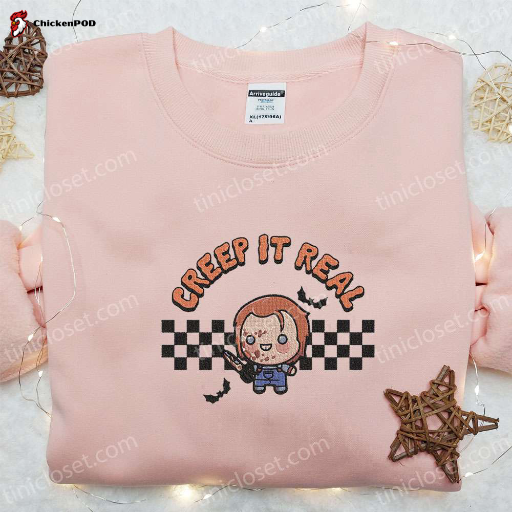 Creepy It Real Chucky Embroidered Shirt – Horror Movie Gift Idea