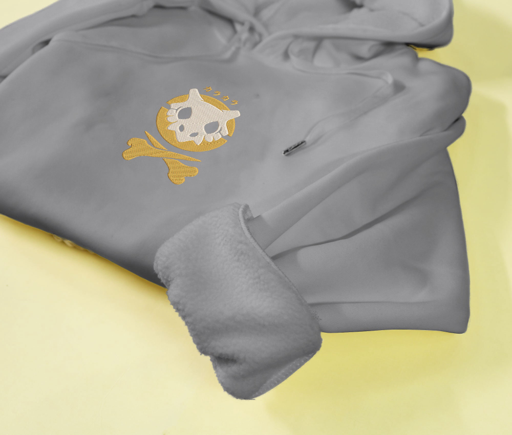 Cubone Embroided Hoodie Shirt: Funny Sweatshirt & Gift for Pokémon Fans