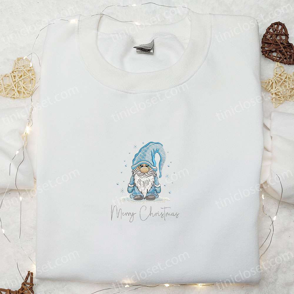 Cute Gnome Christmas Embroidered Hoodie & Shirt – Perfect Xmas Gift Ideas