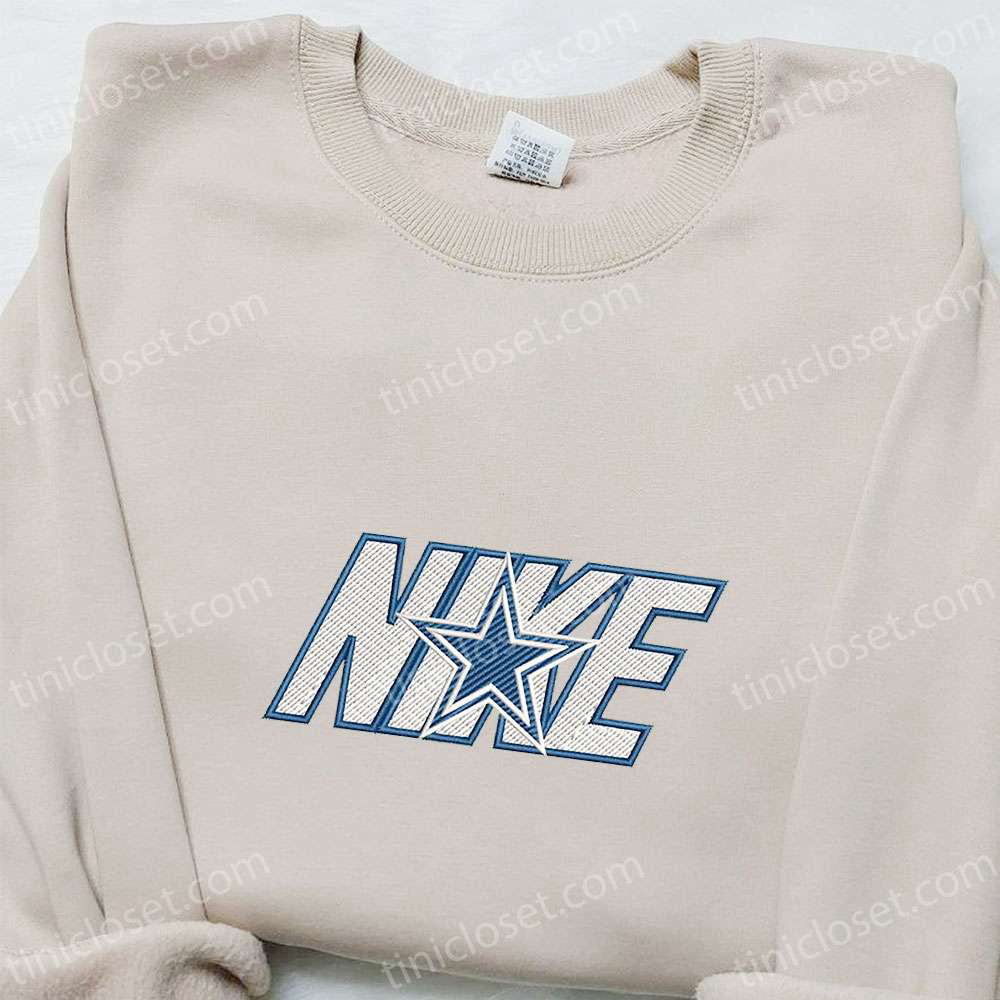 Stylish Dallas Cowboys x Nike Embroidered Shirt & Hoodie – Perfect NFL Sports Gift Ideas