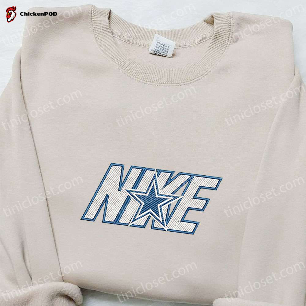 Stylish Dallas Cowboys x Nike Embroidered Shirt & Hoodie – Perfect NFL Sports Gift Ideas