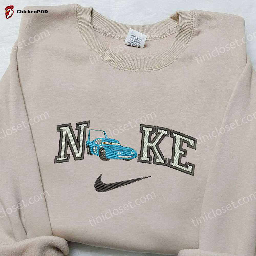 Dinoco x Nike Embroidered Shirt: Car Cartoon & Custom Design – Shop Now!