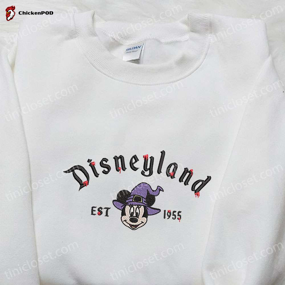 Disneyland Minnie Witch Embroidered Shirt & Halloween Hoodie: Adorable 1955 Disney Outfits