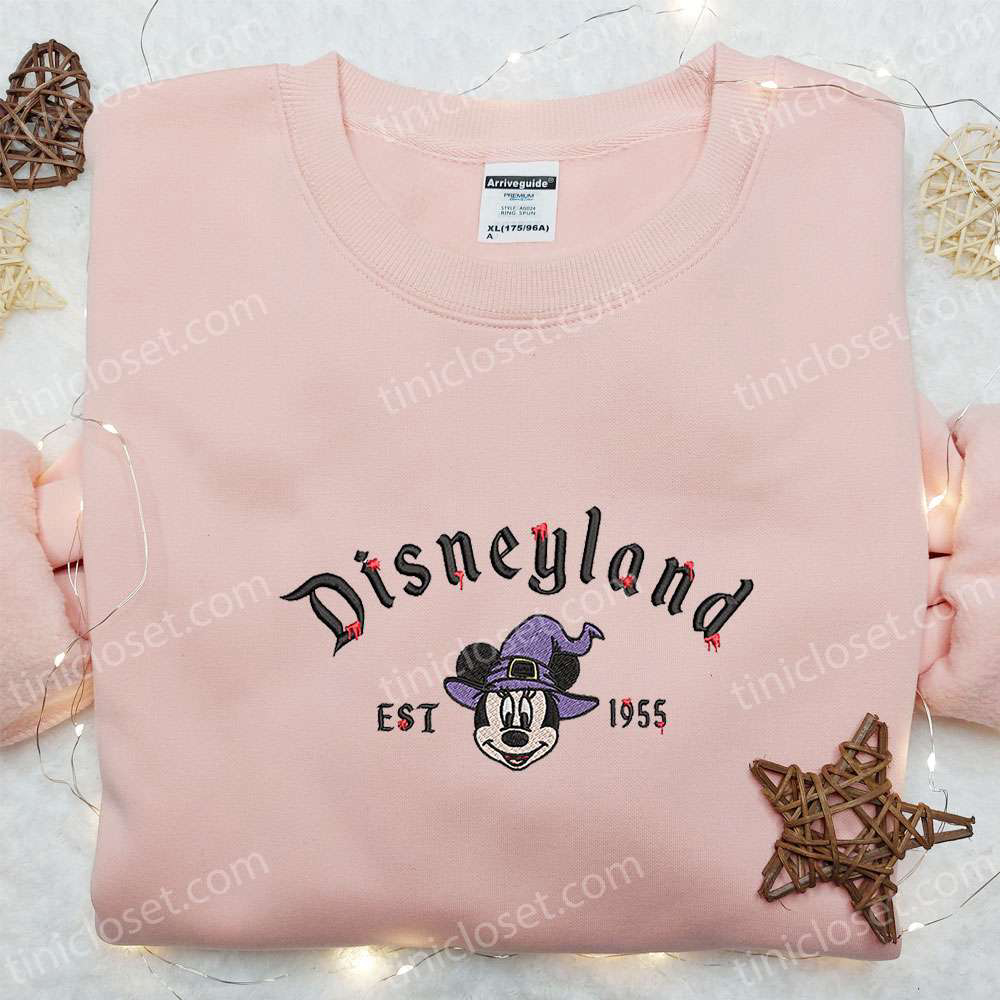 Disneyland Minnie Witch Embroidered Shirt & Halloween Hoodie: Adorable 1955 Disney Outfits