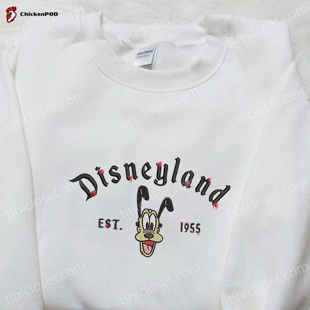 Disneyland Pluto Est 1955 Embroidered Shirt: Disney Halloween Best Gifts for Family