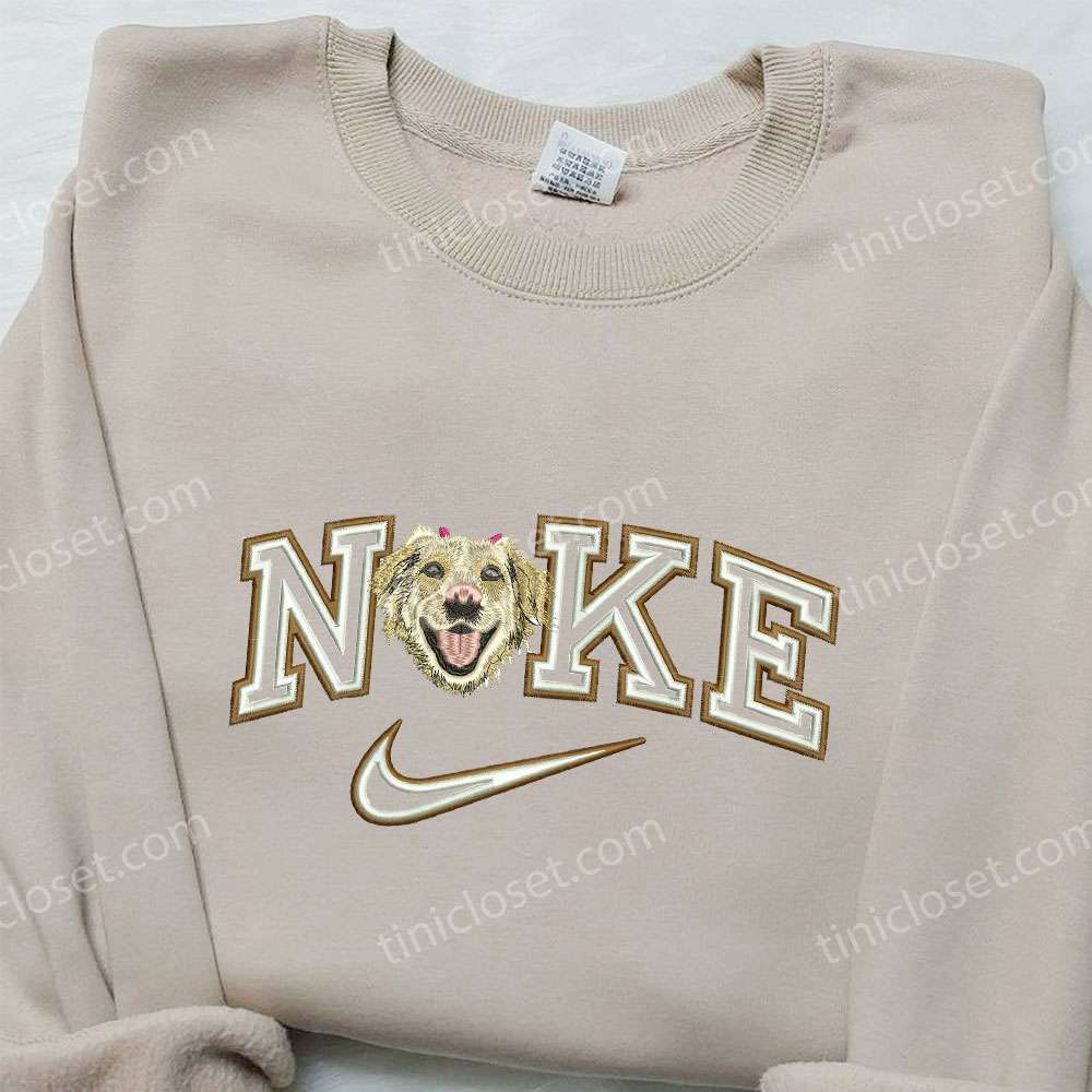 Custom Nike Dog Smile Embroidered Shirt: Animal-Inspired Style