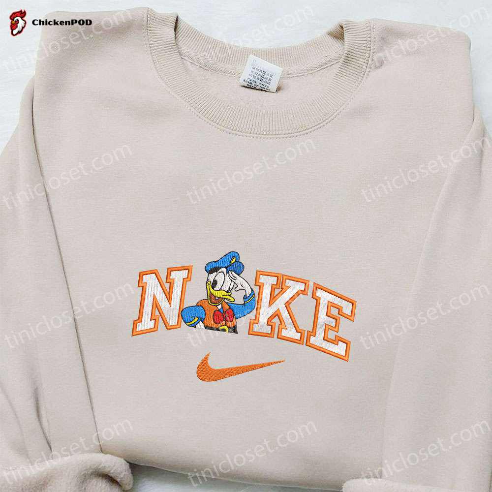 Disney Characters Embroidered Shirt: Donald Duck Cruise x Nike Cartoon Hoodie