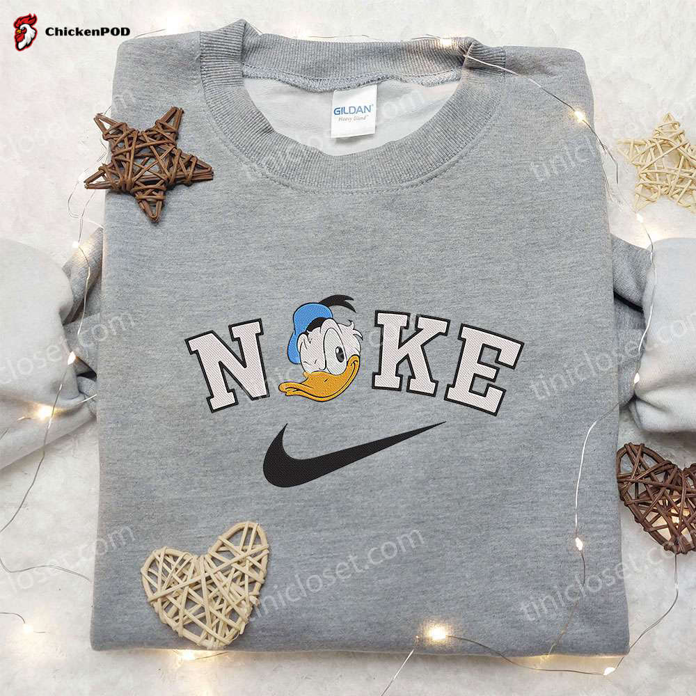 Adorable Baby Donald Duck x Nike Embroidered Hoodie & Disney Shirt: Nike Inspired Embroidery