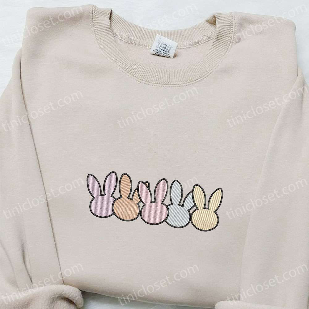 Embroidered Easter Bunny Heads Shirt & Thanksgiving Hoodie – Best Holiday Gift Ideas