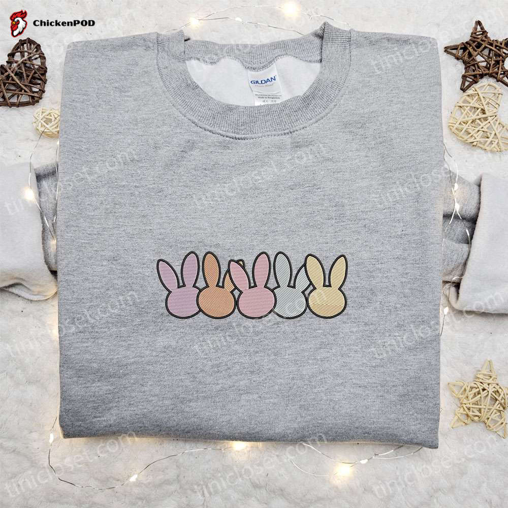 Embroidered Easter Bunny Heads Shirt & Thanksgiving Hoodie – Best Holiday Gift Ideas