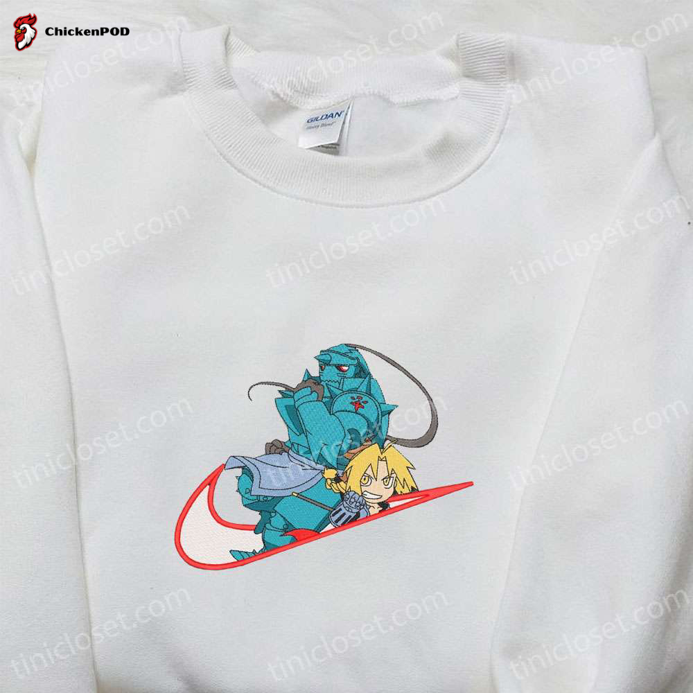 Edward Elric x Swoosh Anime Hoodie: Fullmetal Alchemist Embroidered Shirt & Custom Design