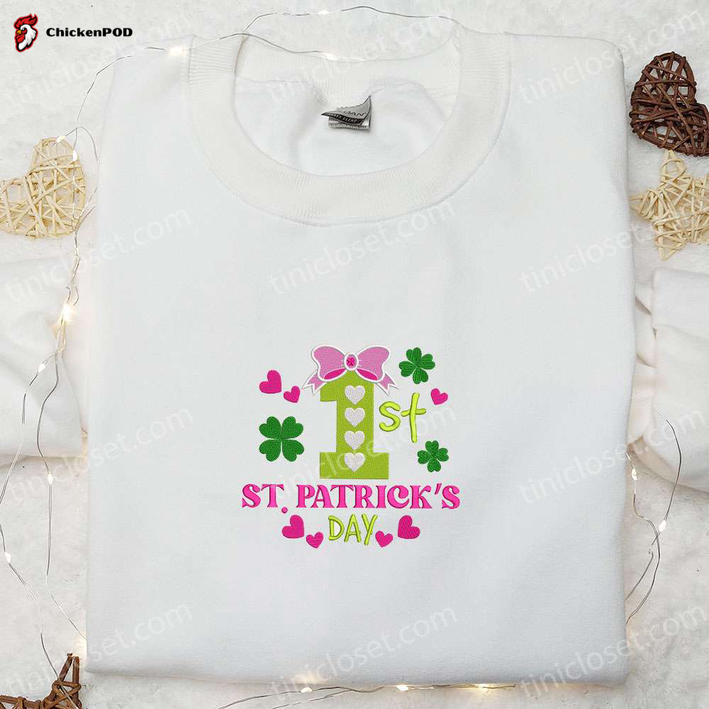 Show Your Irish Spirit with First Saint Patrick’s Day Embroidered Shirt & Hoodie – Perfect Birthday Gift Ideas!