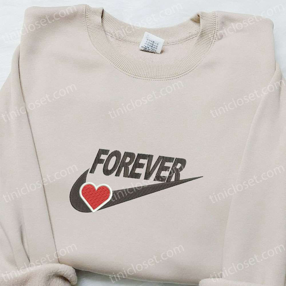 Stunning Forever Heart Valentine Embroidered Shirt – Perfect Gift for Loved Ones!