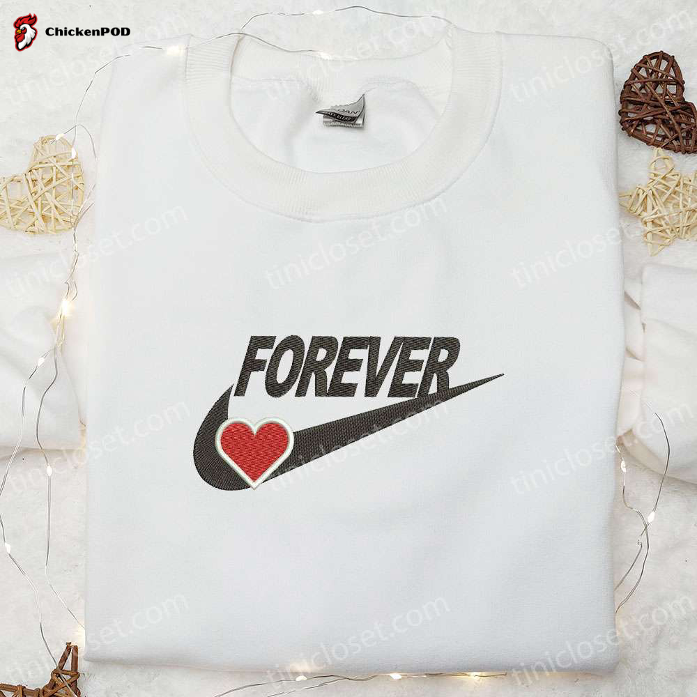 Stunning Forever Heart Valentine Embroidered Shirt – Perfect Gift for Loved Ones!