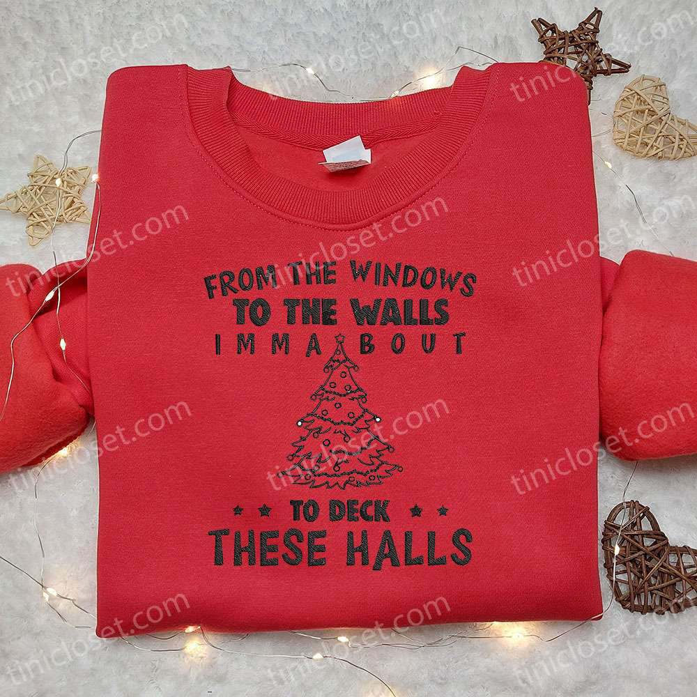 Christmas Embroidered T-shirt: From Windows to Walls Perfect Gift Idea