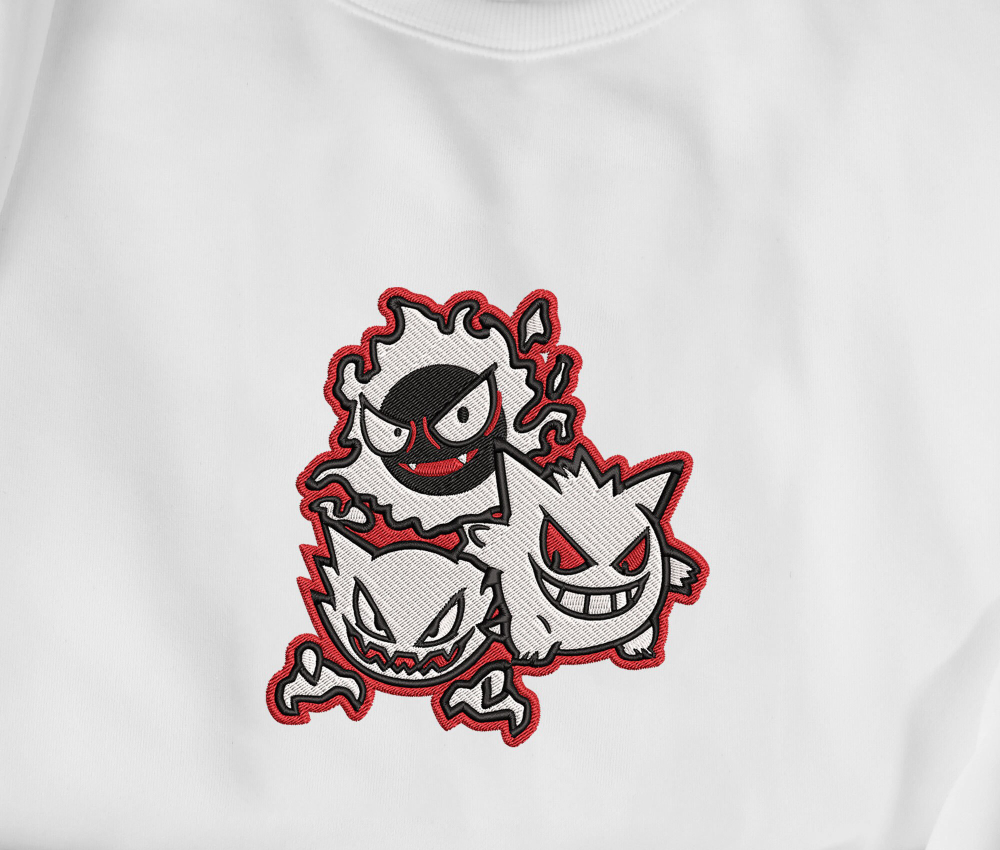 Ghost Gengar Embroidered Sweatshirt – Anime Sweater & Gift Shirt