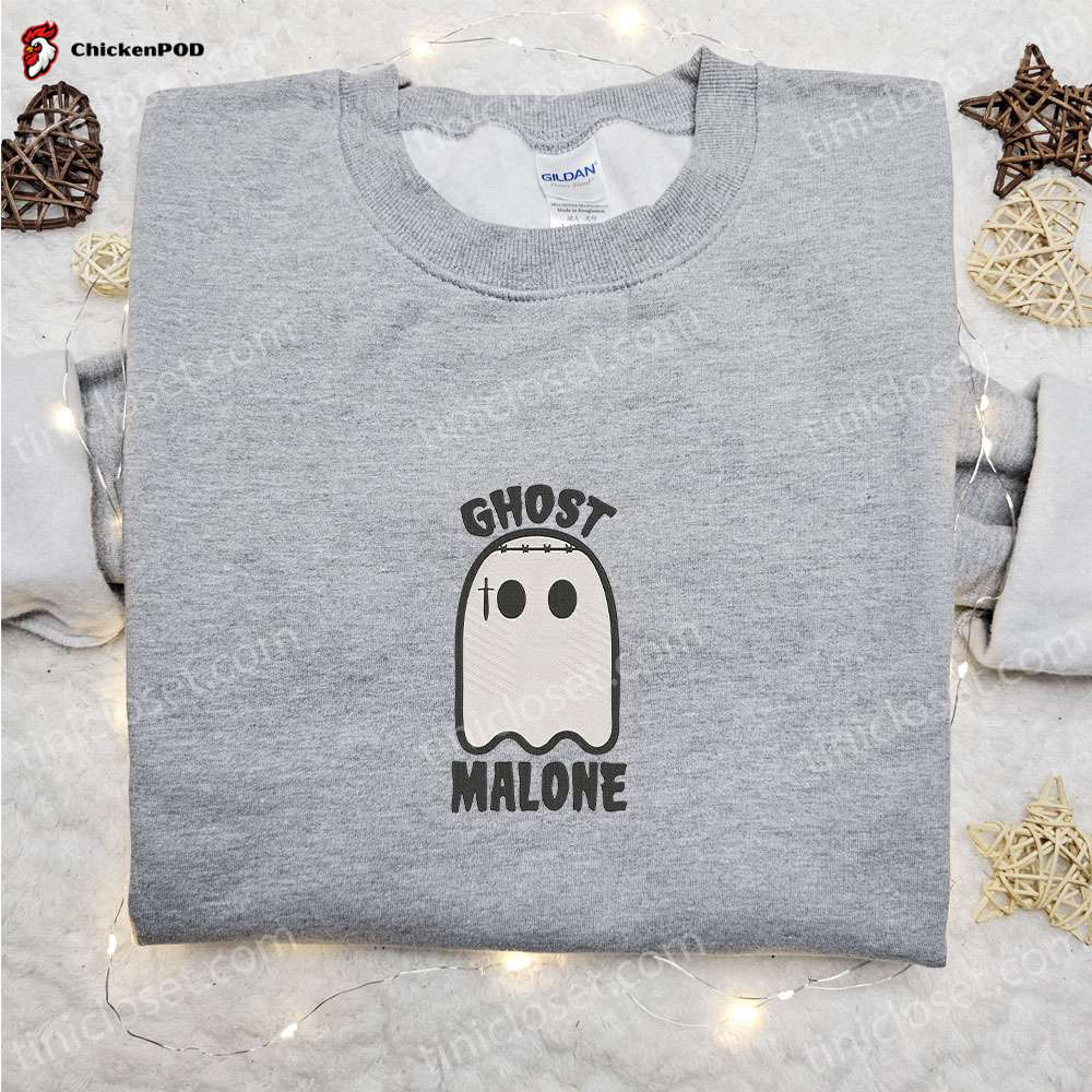 Ghost Malone Embroidered Sweatshirt – Cute Halloween Hoodie Best Gift Ideas