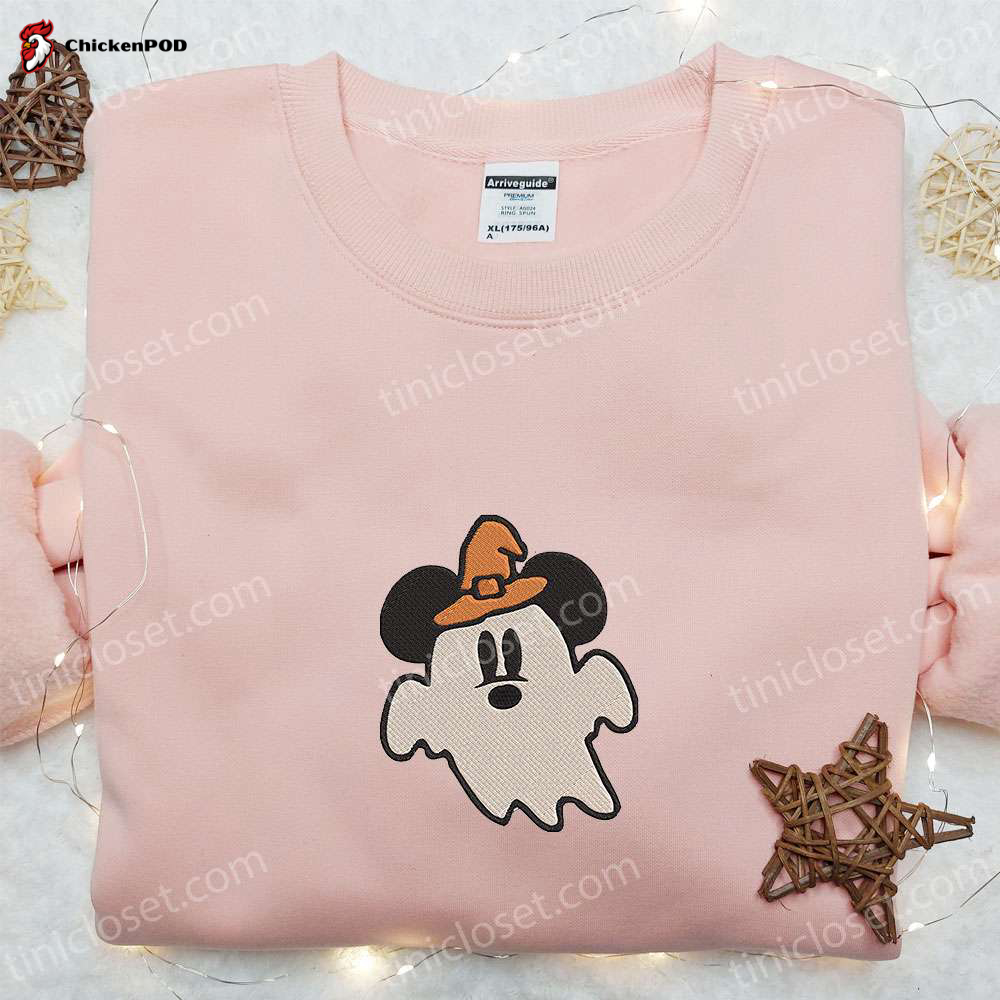 Spooky Ghost Mickey Mouse Embroidered Sweatshirt: Best Disney Characters Hoodie Perfect Halloween Gift