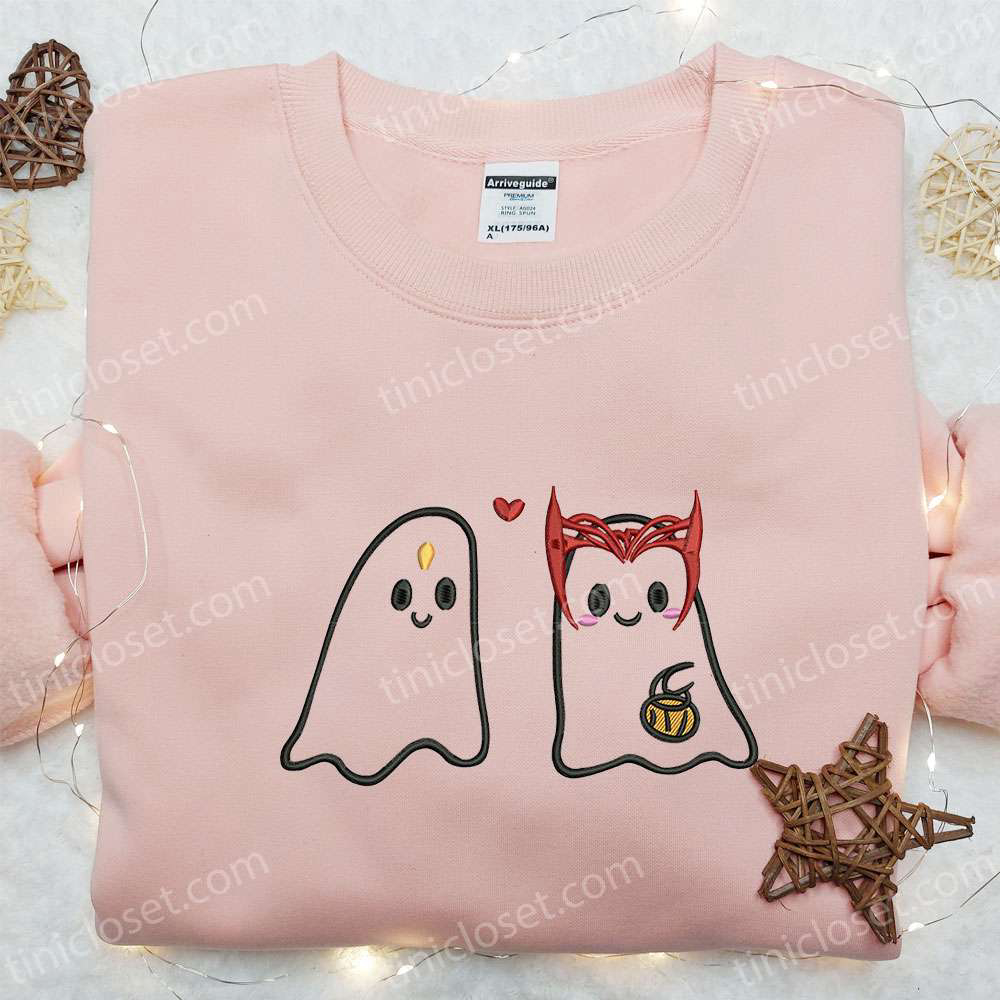 Ghost Owl Love Embroidered Shirt – Cute Halloween Shirt Perfect Gift for Halloween Lovers