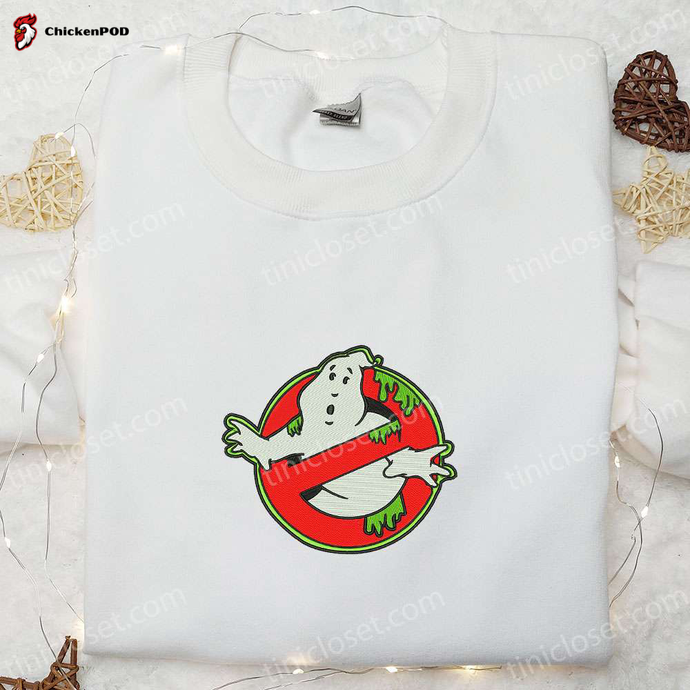 Spooky Ghostbusters Embroidered Sweatshirt & Halloween Hoodie – Perfect Gifts for Halloween Lovers!