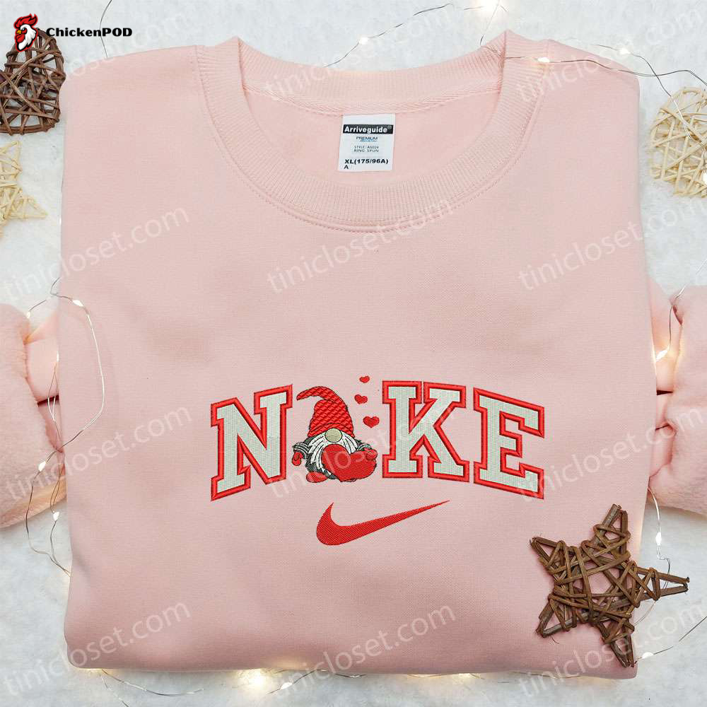 Gnome Heart x Nike Embroidered Shirt – Best Valentine s Day Gift Idea Nike Inspired Design