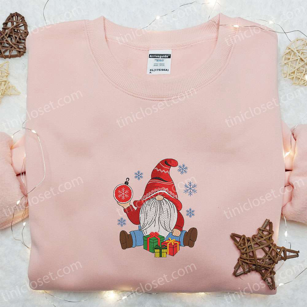 Christmas Gnome Embroidered Shirt & Hoodie: Best Gift Ideas for Family