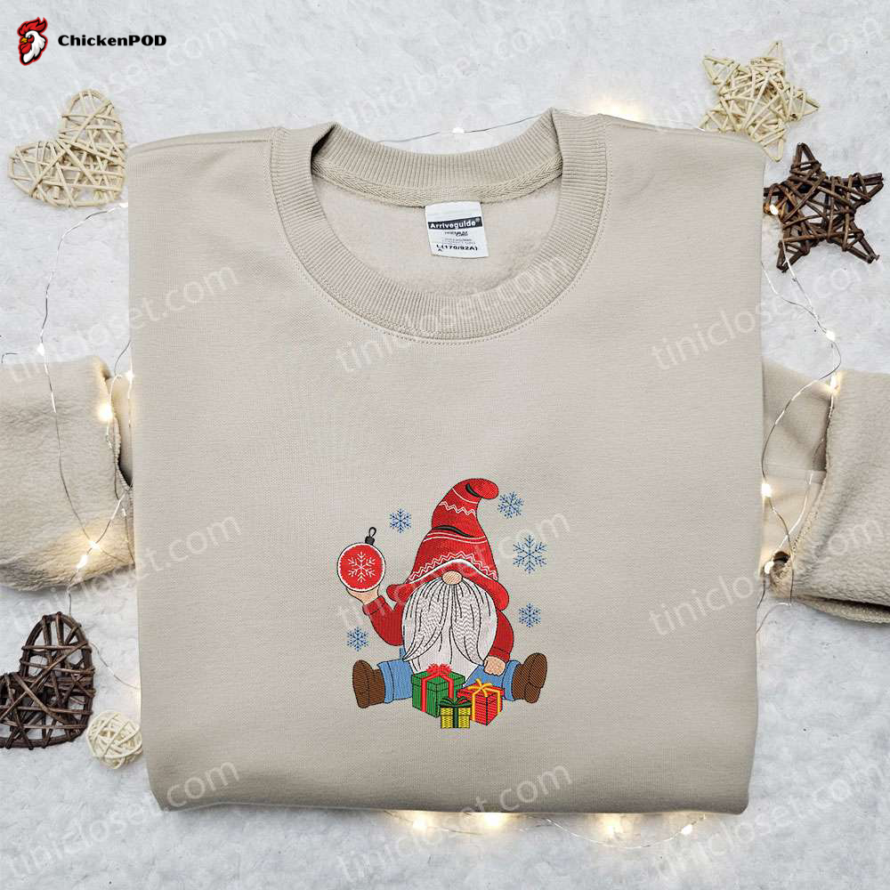 Christmas Gnome Embroidered Shirt & Hoodie: Best Gift Ideas for Family