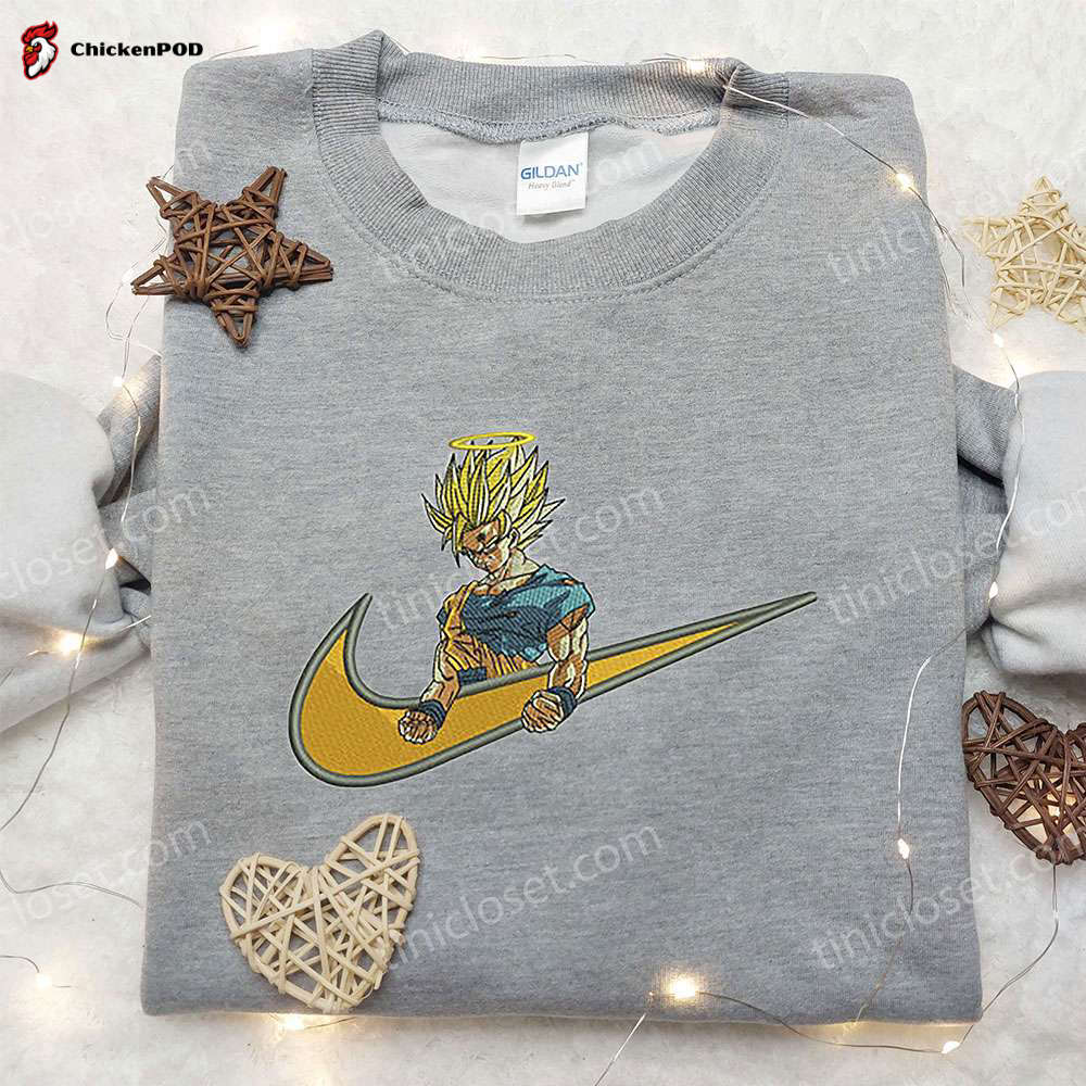 Dragon Ball Goku Angel x Nike Embroidered Shirt – Customized and Stylish Nike Shirt