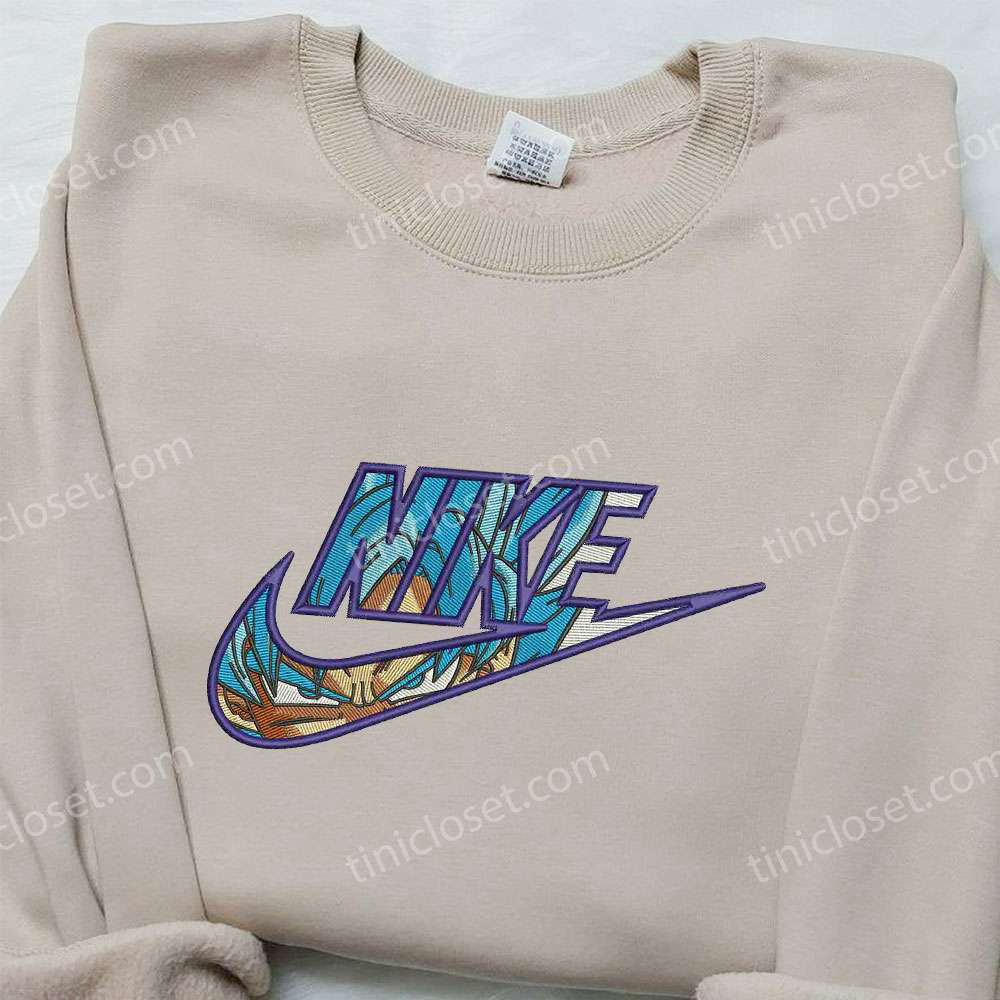 Goku Blue x Nike Embroidered Shirt: Dragon Ball & Custom Design Boost Your Style with Nike Embroidery