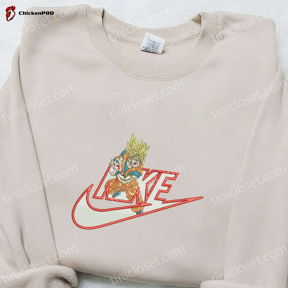 Goku Kameha x Nike Anime Embroidered Sweatshirt: Dragon Ball Shirt Perfect Family Gift Idea